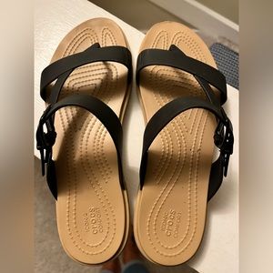 Black Croc sandals. Worn only 3x! 🐊